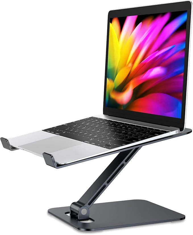 Laptop Stand Lap Desk, Ergonomic Foldable Computer Stand with Adjustable Height, Ventilated Aluminium Alloy Riser Compatible with MacBook Air, Pro, All 10-16" Laptops