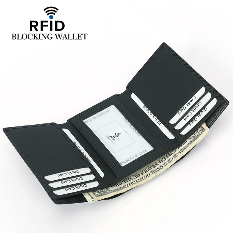 Carbon Fiber Large-capacity RFID Men's Wallet 30% Off Multi-card Cowhide Wallet Men